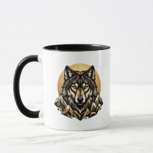 Geometrischer Wolfskopf-Mug Mountain Wildlife Co Tasse