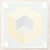 "Geometrischer Würfel Design Glasuntersetzer (Rückseite)