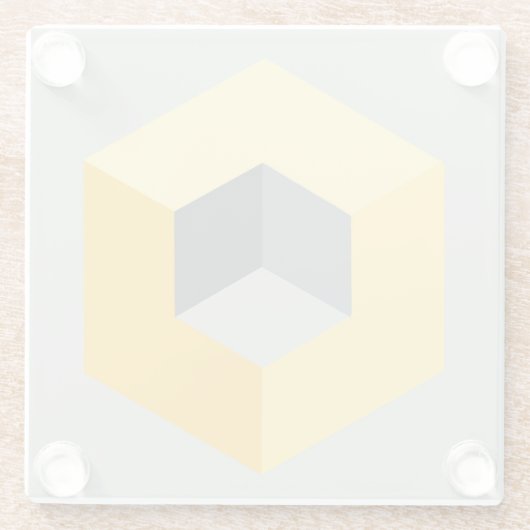 "Geometrischer Würfel Design Glasuntersetzer (Rückseite)
