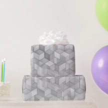 Geometrischer Würfel Grau Silber Abstraktes Muster