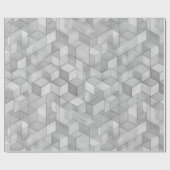 Geometrischer Würfel Grau Silber Abstraktes Muster Geschenkpapier (Flach)