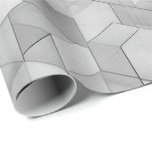 Geometrischer Würfel Grau Silber Abstraktes Muster Geschenkpapier (Rolleneckpunkt)
