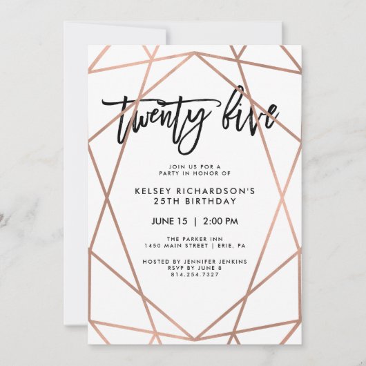Geometrisches | 25. Geburtstags-Party des Einladung (Vorderseite)