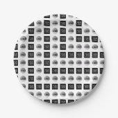 Geometrisches 2 Logo Musterdesign Pappteller (Vorderseite)