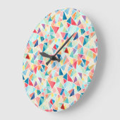 Geometrisches 2K-Muster für Flip Flops Große Wanduhr (Winkel)