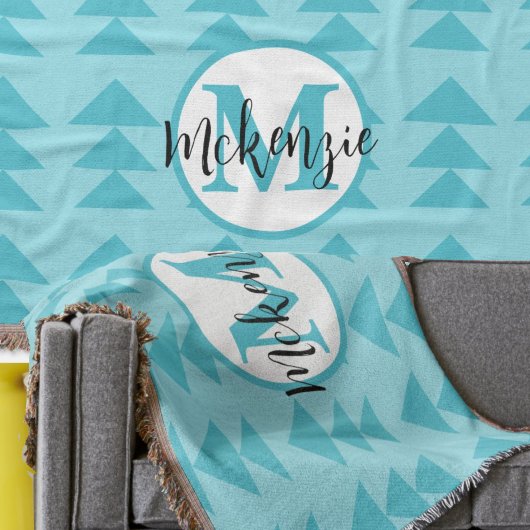 Geometrisches 3a-Muster für Monogram Decke