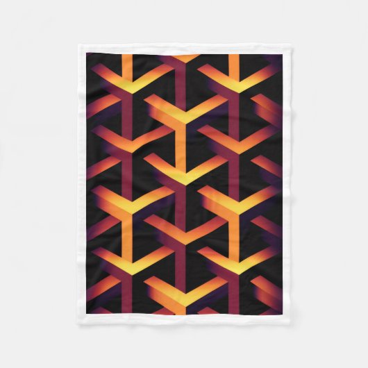 Geometrisches 3D-Optik-Illusionsmuster-Fleece-Deck Fleecedecke (Vorderseite)
