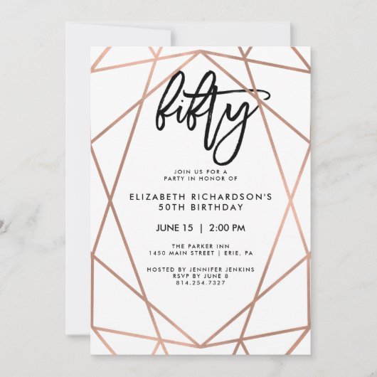 Geometrisches | 50. Geburtstags-Party des Einladung (Vorderseite)