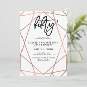 Geometrisches | 50. Geburtstags-Party des Einladung (Stehend Vorderseite)