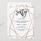 Geometrisches | 60. Geburtstags-Party des Einladung (Vorne/Hinten)