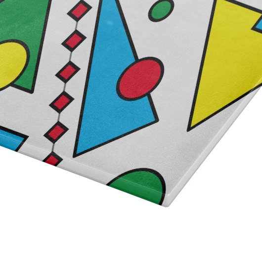 [Geometrisches Abstrakt #1] Fett Primärfarbglas  Schneidebrett (Ecke)
