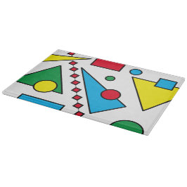 [Geometrisches Abstrakt #1] Fett Primärfarbglas  Schneidebrett