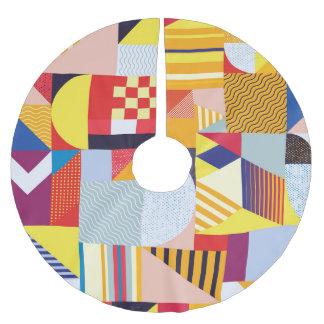 Geometrisches Abstrakt dekoratives Vintages Muster Polyester Weihnachtsbaumdecke