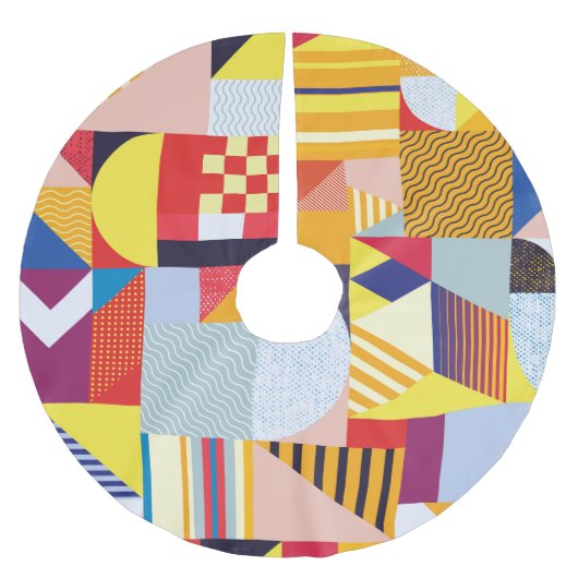 Geometrisches Abstrakt dekoratives Vintages Muster Polyester Weihnachtsbaumdecke (Vorderseite)