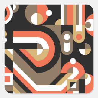 Geometrisches Abstrakt: Futuristisches Artwork-Des Quadratischer Aufkleber