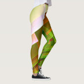 Geometrisches abstrakt orangefarbenes Muster Leggings (Rechts)