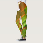 Geometrisches abstrakt orangefarbenes Muster Leggings (Links)