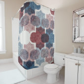 Geometrisches Abstrakt Red Blue Muster Duschvorhang (Beispiel)