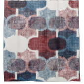 Geometrisches Abstrakt Red Blue Muster Duschvorhang (Vorderseite)