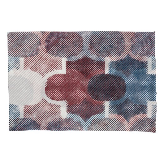 Geometrisches Abstrakt Red Blue Muster Kissenbezug (Vorderseite)