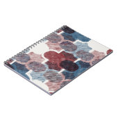 Geometrisches Abstrakt Red Blue Muster Notizblock (Linke Seite)