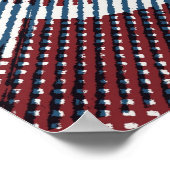 Geometrisches Abstrakt Red Blue Muster Poster (Ecke)