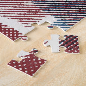 Geometrisches Abstrakt Red Blue Muster Puzzle (Seite)