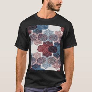 Geometrisches Abstrakt Red Blue Muster T-Shirt