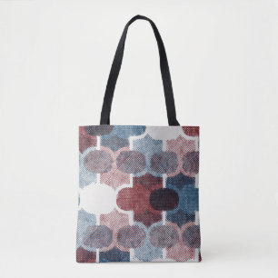 Geometrisches Abstrakt Red Blue Muster Tasche