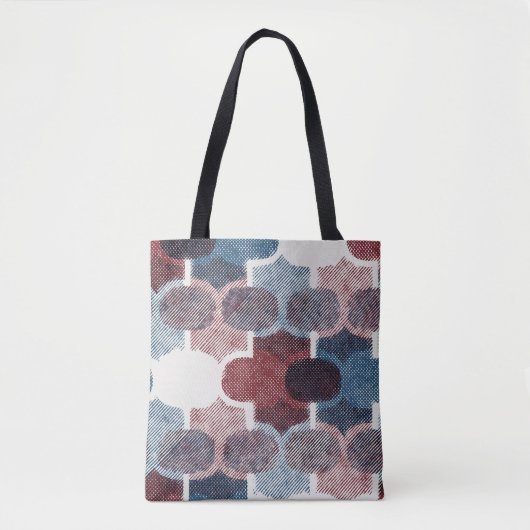 Geometrisches Abstrakt Red Blue Muster Tasche (Vorderseite)