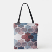 Geometrisches Abstrakt Red Blue Muster Tasche (Rückseite)