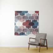 Geometrisches Abstrakt Red Blue Muster Wandteppich (Beispiel)