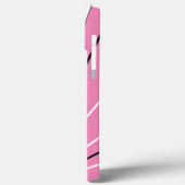 Geometrisches Abstrakt rosa Schwarz-weißes Monogra Case-Mate iPhone Hülle (Rückseite / Links)