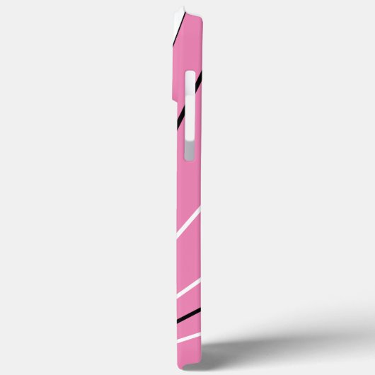 Geometrisches Abstrakt rosa Schwarz-weißes Monogra Case-Mate iPhone Hülle (Rückseite / Links)