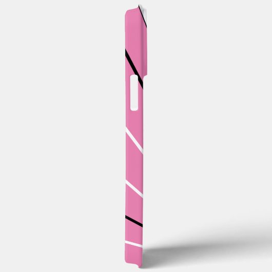 Geometrisches Abstrakt rosa Schwarz-weißes Monogra Case-Mate iPhone Hülle (Rückseite / Rechts)