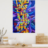 Geometrisches Abstrakt - Zusammensetzung der Regen Poster (Küche)