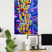 Geometrisches Abstrakt - Zusammensetzung der Regen Poster (Heimbüro)