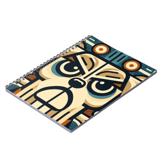 Geometrisches Abstrakte Dog-Face-Notebook Notizblock (Linke Seite)