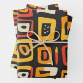 Geometrisches Abstraktes afrikanisches Muster Geschenkpapier Set (Beispiel)