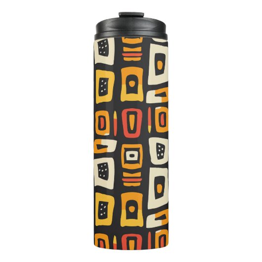 Geometrisches Abstraktes afrikanisches Muster Thermosbecher (Vorderseite)