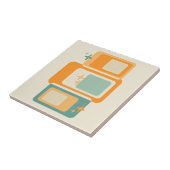 Geometrisches, Abstraktes Aquamarines Orange für R Fliese (Seite)