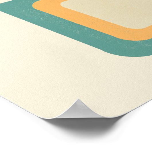 Geometrisches, Abstraktes Aquamarines Orange für R Poster (Ecke)