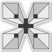 Geometrisches abstraktes Buchstabe X Monogramm Aufkleber (Vorderseite)