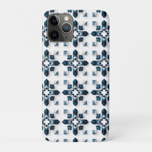 Geometrisches abstraktes Design in Blau und Weiß Case-Mate iPhone Hülle