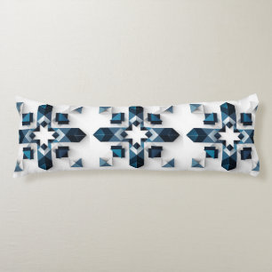 Geometrisches abstraktes Design in Blau und Weiß Seitenschläferkissen