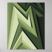 Geometrisches abstraktes Design in grünen Farbtöne Poster (Vorne)