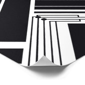 Geometrisches abstraktes Design in Schwarz und Wei Poster (Ecke)
