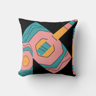 Geometrisches abstraktes Design Türkis, Gold, Rosa Kissen