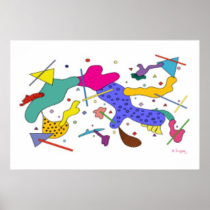 Geometrisches Abstraktes Expressionismus Kubismus- Poster