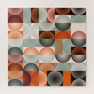 Geometrisches, abstraktes, farbenfrohes Muster aus Puzzle